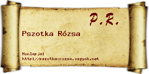 Pszotka Rózsa névjegykártya