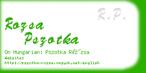 rozsa pszotka business card